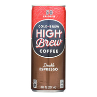 High Brew Coffee Coffee - Ready To Drink - Double Espresso - 8 Oz - Case Of 12