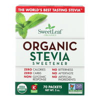 Sweet Leaf Sweetener - Organic - Stevia - 70 Count