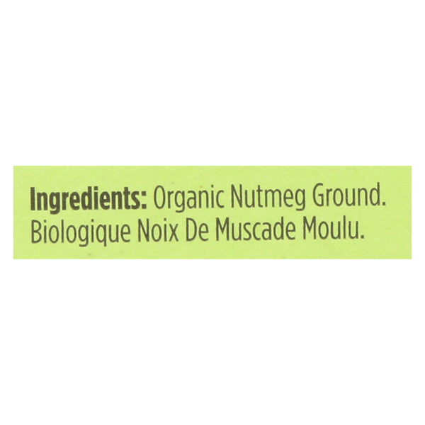 Spicely Organics - Organic Nutmeg - Ground - Case Of 6 - 0.4 Oz.